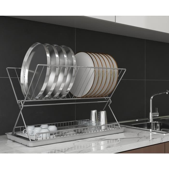 Hettich Stainless Steel Cargo Portable Dish Drainer with PVC Tray - DIY 600 mm