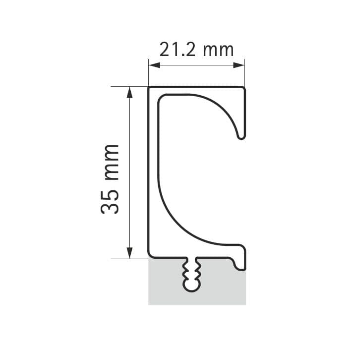 Hettich G-Profile Handle Rose Gold 35 mm height