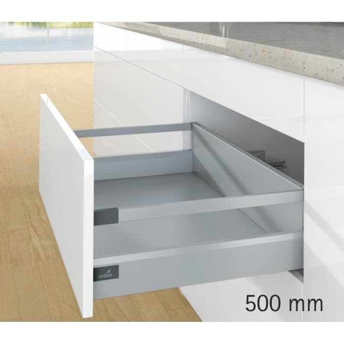 Hettich ArciTech Silver 500 mm pot & pan with railing, Height 186 mm, 40 kg