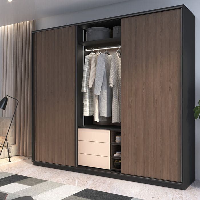 SlideLine 16 PLUS, 3 Door, 30kg - Softclose, Tracks 22-25mm, BL Finish