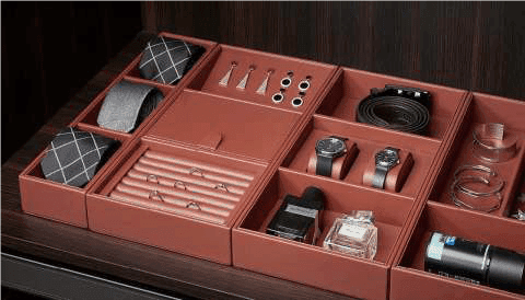 Starrs Retractable Leather Sorting Box 600-900 mm Red Finish