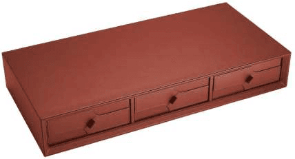 Starrs Leather Triple Drawer 900 mm Red Finish
