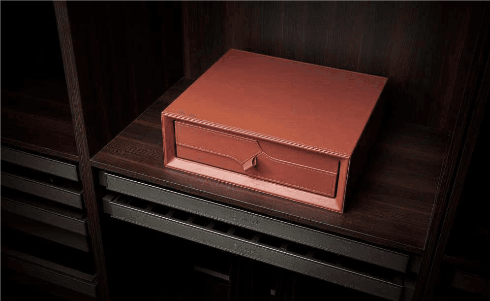 Starrs Leather Single Drawer Red Finish