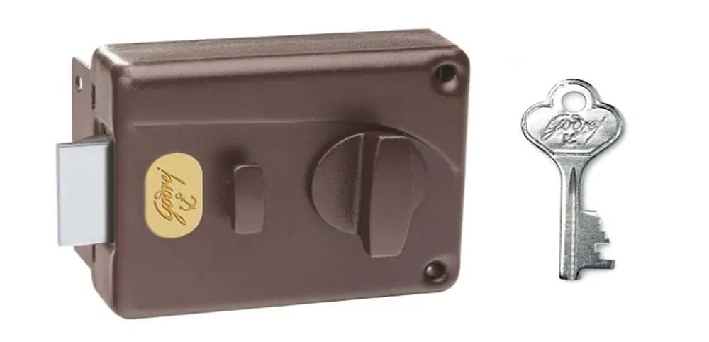 7 Lever Nightlatch Inside Opening Texture Brown
