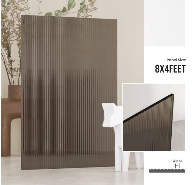 4 mm FLUTED GLASS ACRYLIC (BRONZE)