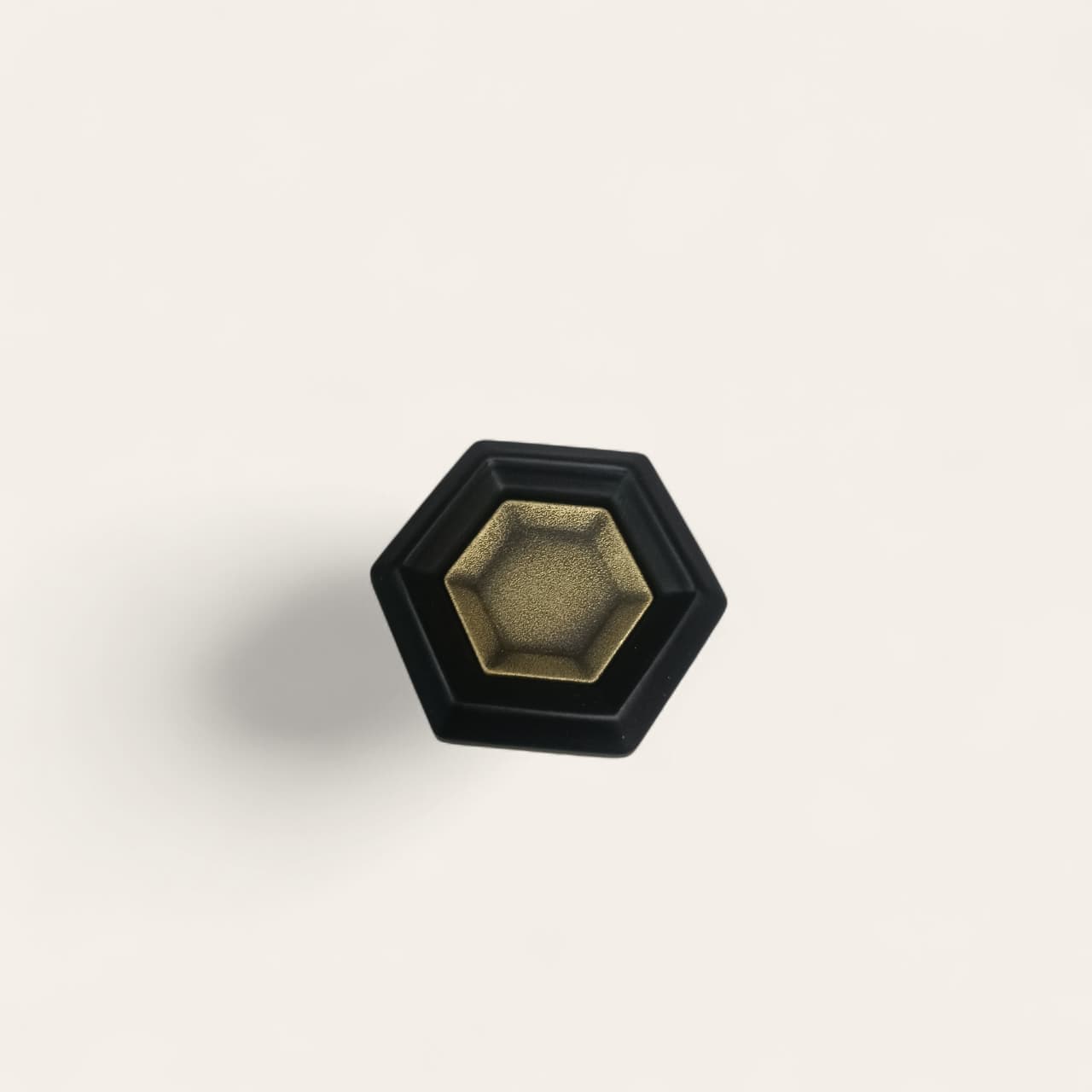 Hexagon Cabinet & Drawer Knob | Black & Gold Dual-Tone Designer Furniture Knob