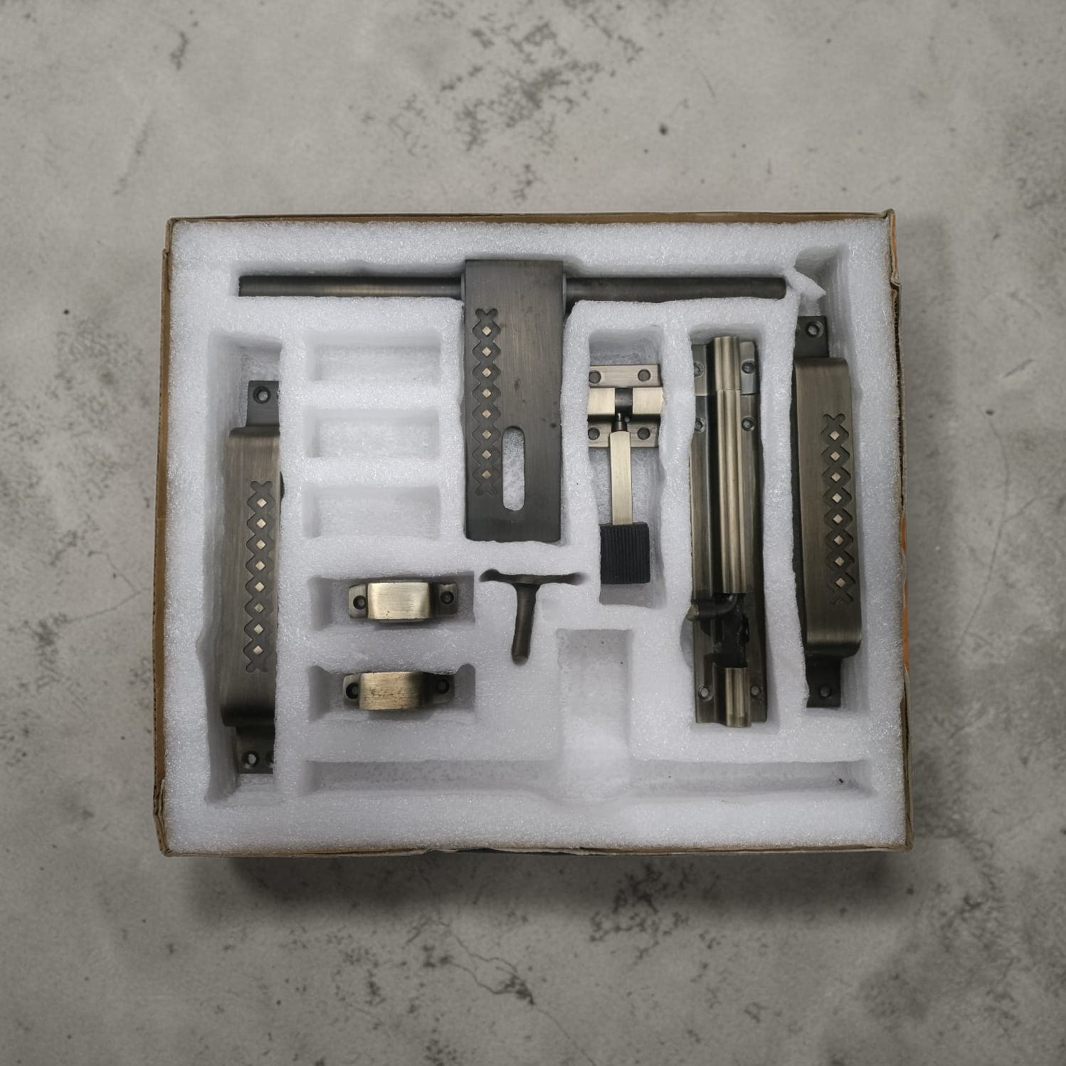 Designer Antique Finish Door Hardware Kit